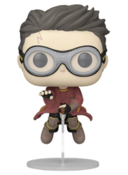 Harry Potter com vassoura de Quadribol